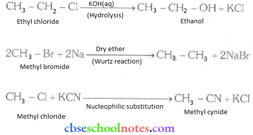 Haloalkanes And Haloarenes Ethyl Chloride And Methyl Bromide And Methyl Chloride