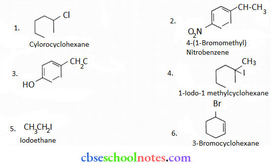 Haloalkanes And Haloarenes Structure Of Major Monohalo Products.