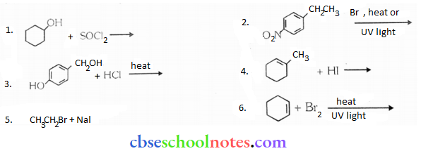 Haloalkanes And Haloarenes Structure Of Major Monohalo Products