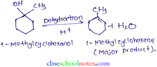 Alcohol Phenol And Ether Major Product Of Acid Catalysed Dehydration