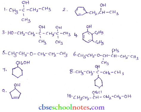 Alcohol Phenol And Ether Structure Of The Compound IUPAC Name As Followes
