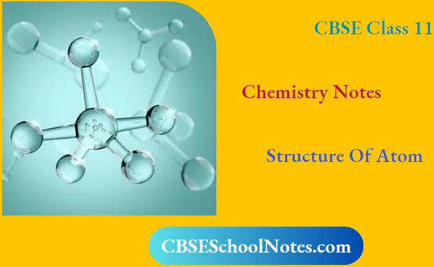 CBSE Class 11 Chemistry Notes For Structure Of Atom
