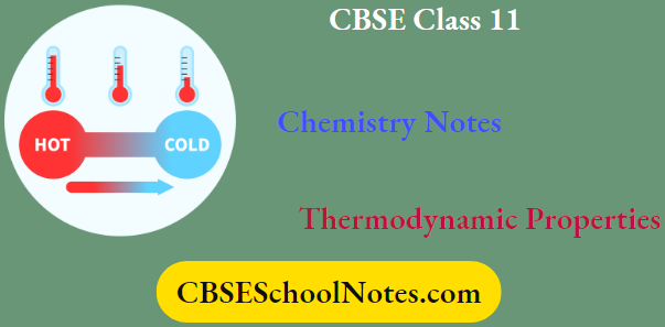 CBSE Class 11 Chemistry Notes For Thermodynamic Properties