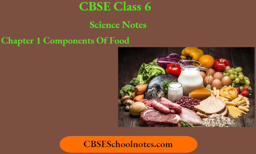 CBSE Notes For Class 6 Science Chapter 1 Components Of Food