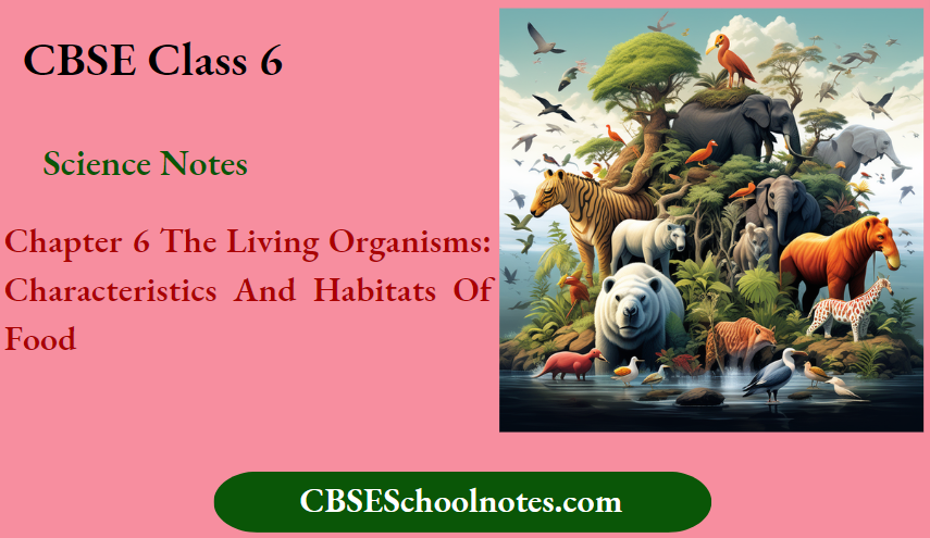 CBSE Notes For Class 6 Science Chapter 6 The Living Organisms Characteristics And Habitats