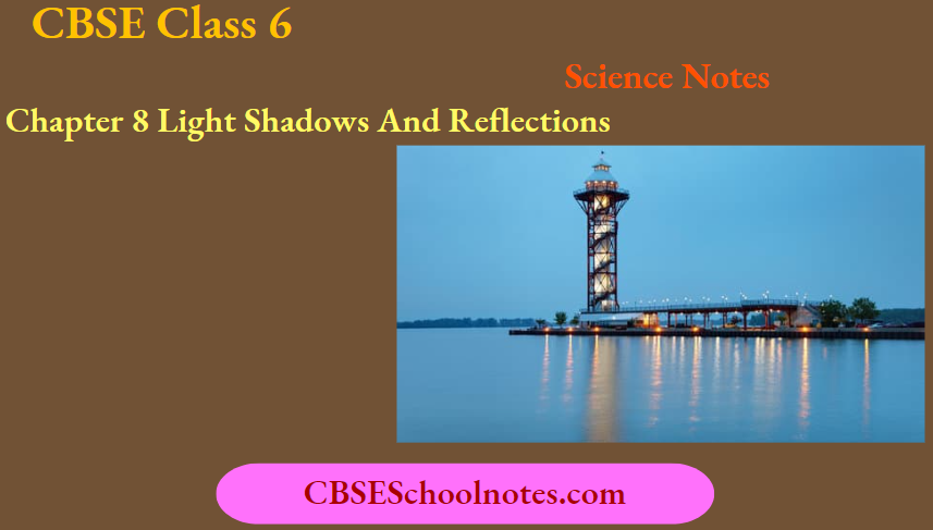 CBSE Notes For Class 6 Science Chapter 8 Light Shadows And Reflections