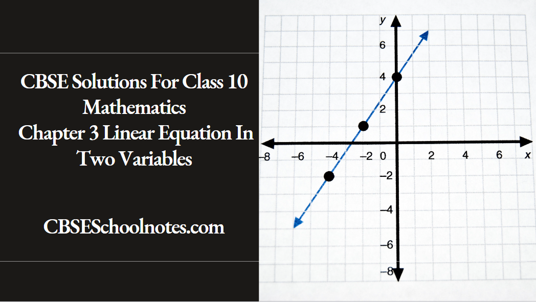 CBSE Solutions For Class 10 Mathematics Chapter 3 Linear Equation In Two Variables