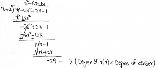 Polynomial verify The Division Algorithm